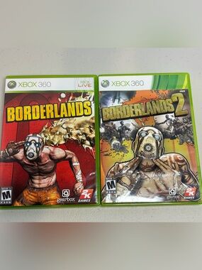 Xbox360 Borderlands & Borderlands 2 Video Game Bundle - Complete in box